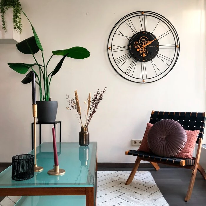 NeXtime Quarzwanduhr Wire Gear Clock Ø 90,5 Cm – Bild 2