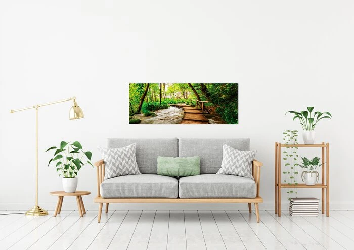 Wandbild 30 X 80 Cm Footbridge In The Forest – Bild 2