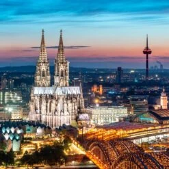 Glasbild 30 X 30 Cm Cologne At Night IV